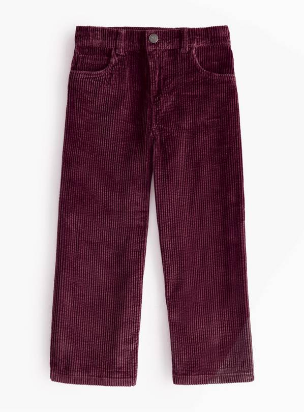 Burgundy Wide Leg Corduroy Trousers  14 years